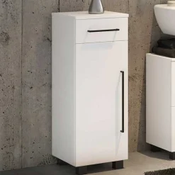 Badezimmerschrank Dusan 30 cm mit 1 Tür und 1 Schublade - weiß