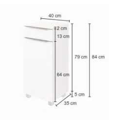 Badezimmerschrank Hansen 40cm 1 Tür und 1 Schublade - weiß