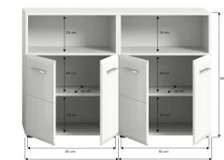 Badezimmerschrank Ice Xonox - Weiß Hochglanz - 120x82x30 cm