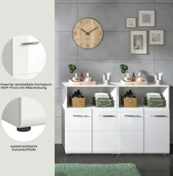 Badezimmerschrank Ice Xonox - Weiß Hochglanz - 120x82x30 cm