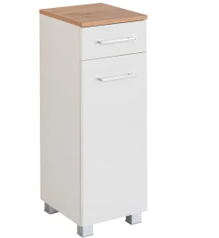 Badezimmerschrank Pares 30cm 1 Tür und 1 Schublade - weiß
