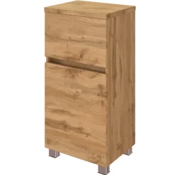 Badezimmerschrank Pisca 40cm 1 Tür und 1 Schublade - Eiche