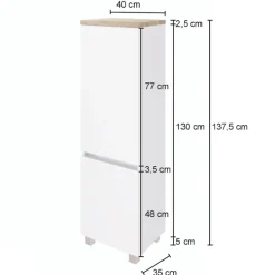 Badezimmerschrank Pisca 2 Türen - Eiche