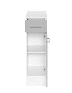 Badezimmerschrank Ricca 25cm 1 Tür und 1 Schublade - weiß/hellgrau