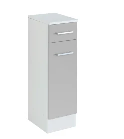 Badezimmerschrank Ricca 25cm 1 Tür und 1 Schublade - weiß/hellgrau