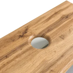 Badezimmerset Kaprun | Doppelwaschtisch und Spiegelschrank mit Beleuchtung | Wotan Oak