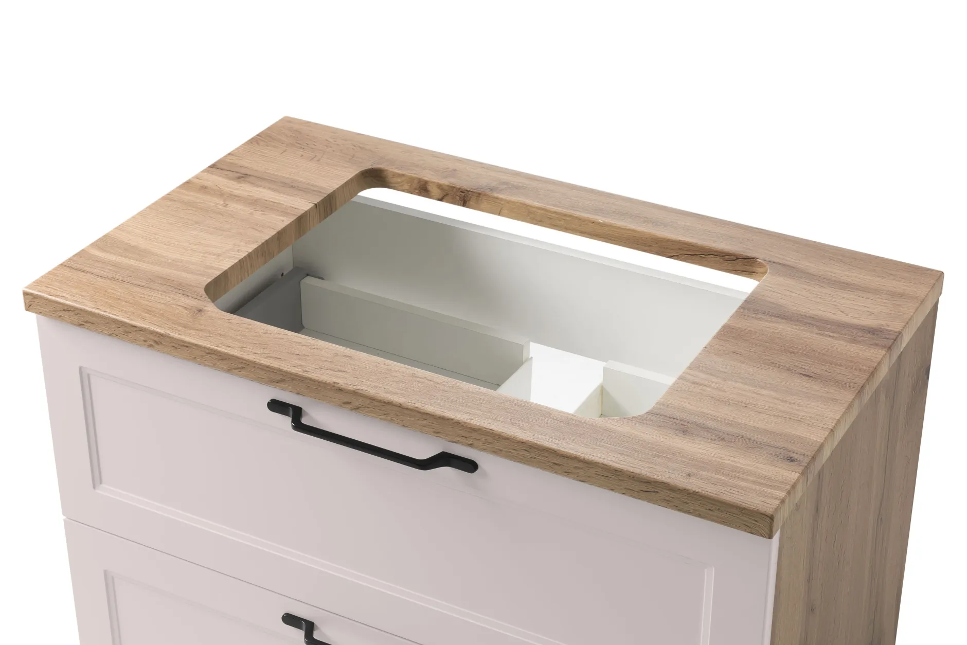 Badezimmerset Meran | Waschbeckenschrank, Spiegelschrank mit Beleuchtung | Farbe Cashmere