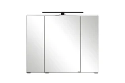 Badezimmerset Meran | Waschtischschrank, Spiegelschrank mit Beleuchtung | Weiß