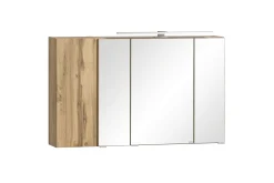 Badezimmerset Varese | Waschbecken- und Spiegelschrank | Design Wotan Oak / Grey