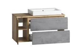 Badezimmerset Varese | Waschbecken- und Spiegelschrank | Wotan Eiche / Betondesign