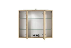 Badezimmerset Varese | Waschtisch und Spiegelschrank mit Beleuchtung | Wotan Eiche Beton Design
