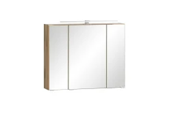 Badezimmerset Varese | Waschtisch und Spiegelschrank mit Beleuchtung | Wotan Eiche Beton Design