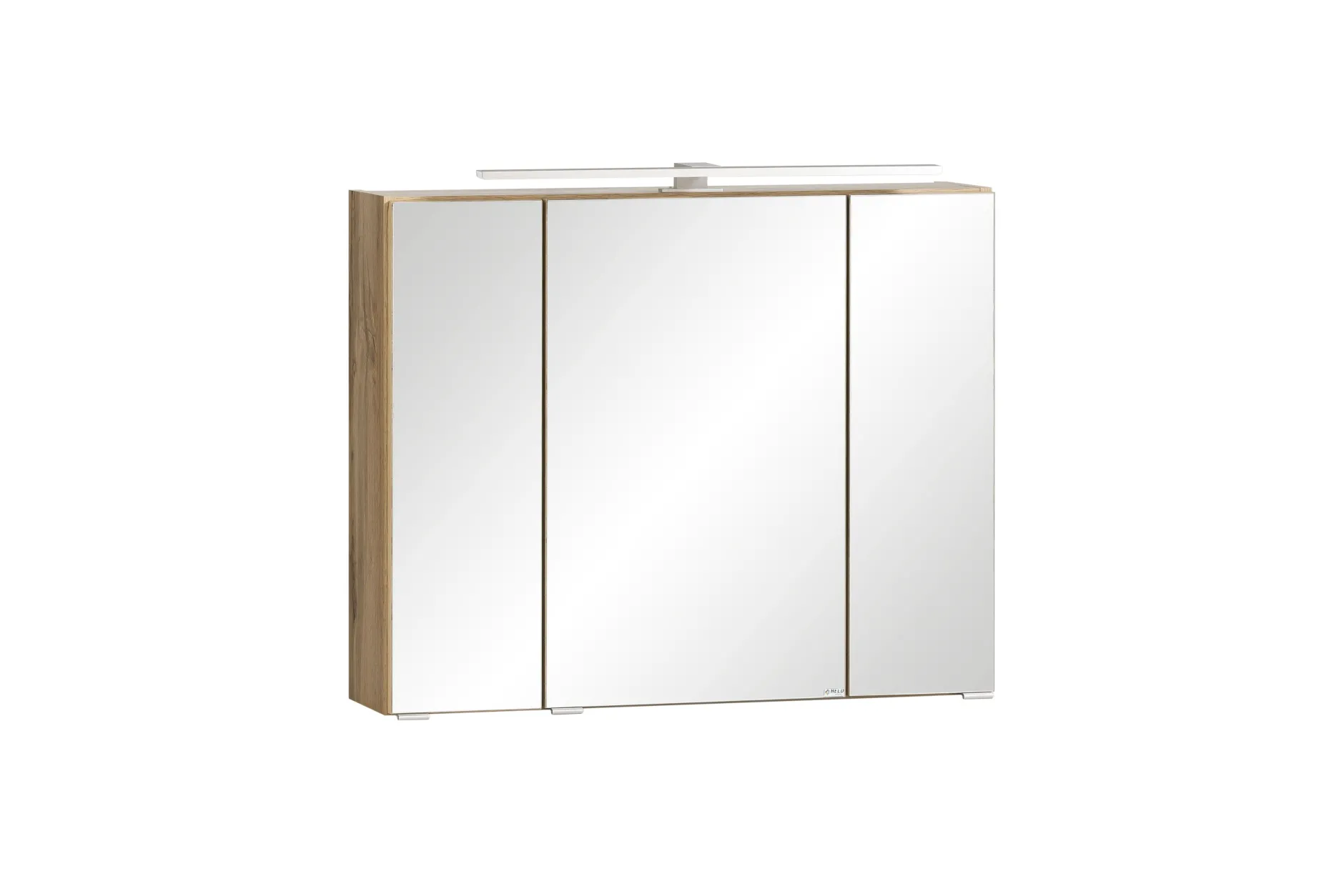Badezimmerset Varese | Waschtisch und Spiegelschrank mit Beleuchtung | Wotan Eiche Beton Design