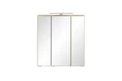 Badezimmerset Varese | Waschtisch und Spiegelschrank mit Beleuchtung | Wotan Eiche weißes Design