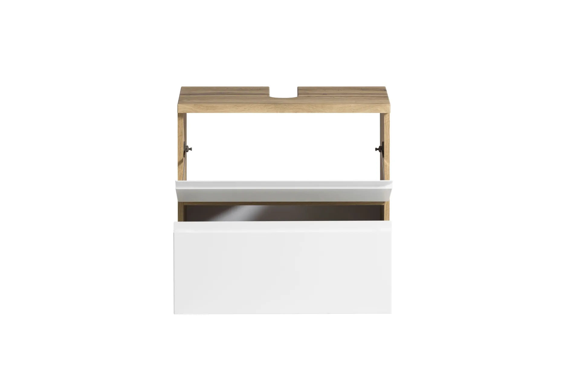 Badezimmerset Varese | Waschtisch und Spiegelschrank mit Beleuchtung | Wotan Eiche weißes Design