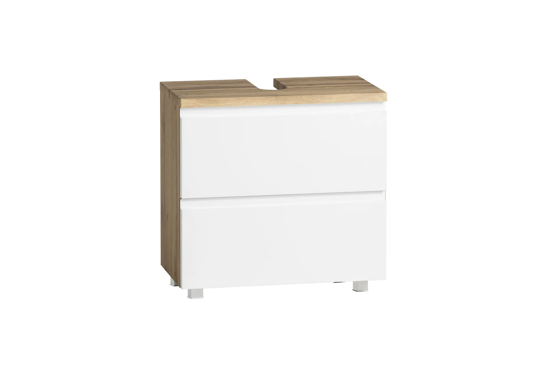 Badezimmerset Varese | Waschtisch und Spiegelschrank mit Beleuchtung | Wotan Eiche weißes Design