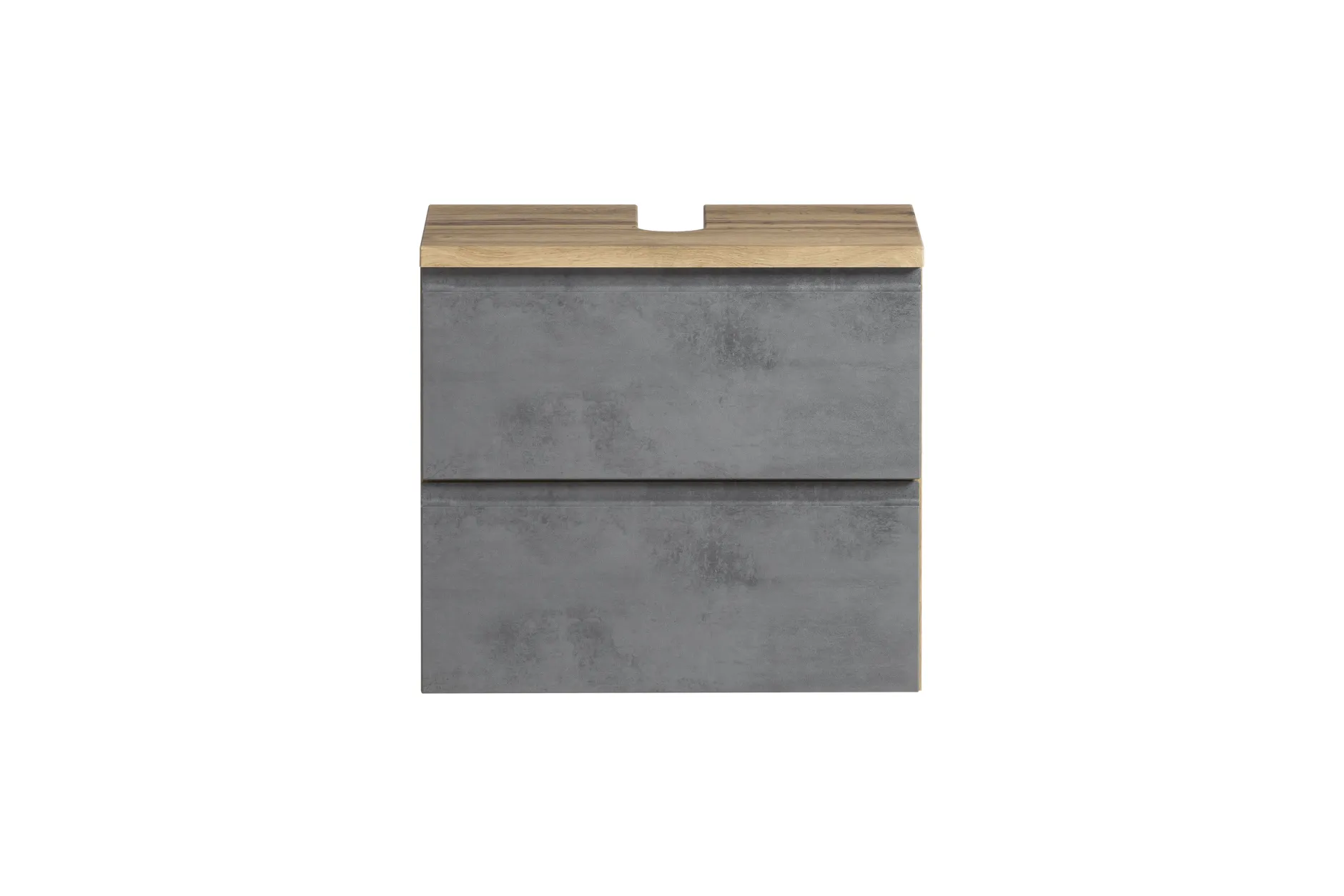 Badezimmerset Varese | Waschtisch und Spiegelschrank mit Beleuchtung | Wotan Eiche Beton-Design