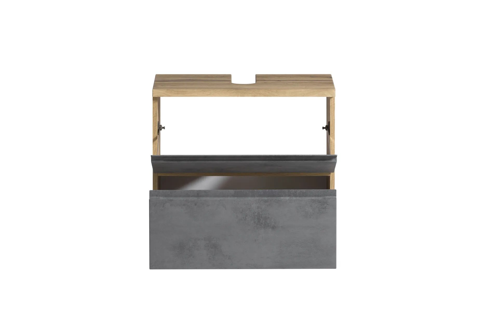 Badezimmerset Varese | Waschtisch und Spiegelschrank mit Beleuchtung | Wotan Eiche Beton-Design