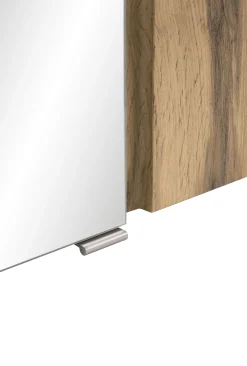 Badezimmerset Varese | Waschtisch und Spiegelschrank mit Beleuchtung | Wotan Eiche weißes Design