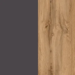 Badezimmerset Varese | Waschtisch und Spiegelschrank mit Beleuchtung | Wotan Eiche Graues Design