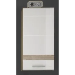Badezimmerset Varese | Waschtisch und Spiegelschrank mit Beleuchtung | Wotan Eiche Beton Design