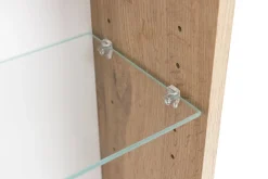 Badezimmerset Varese | Waschtisch und Spiegelschrank mit Beleuchtung | Wotan Eiche Graues Design