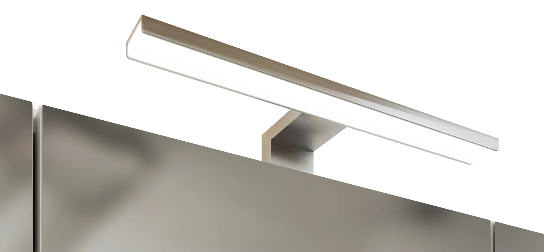 Badezimmerset Varese | Waschtisch und Spiegelschrank mit Beleuchtung | Wotan Eiche Beton Design