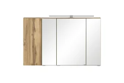 Badezimmerset Varese | Waschtisch und Spiegelschrank mit Beleuchtung | Wotan Eiche weißes Design