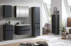 Badkombination Kornel 1 2-teilig mit weißem Waschbecken - graphitgrau