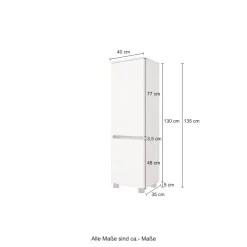 Badkombination Kornel 9 4-teilig mit weißem Waschbecken - Eiche/Mattweiß