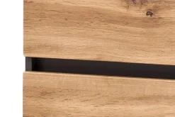 Badkombination Kornel 10 4-teilig mit grauem Waschbecken - Graphitgrau/Eiche