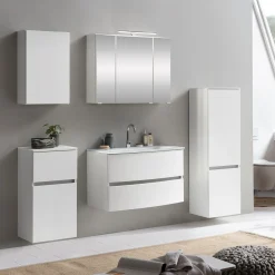 Badkombination Kornel 11 5-teilig mit weißem Waschbecken - weiß