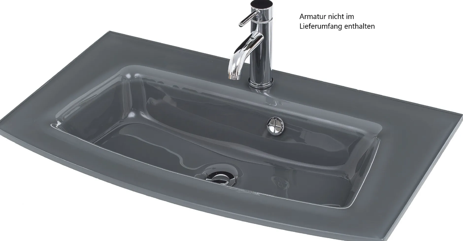 Badkombination Kornel 12 5-teilig mit grauem Waschbecken - Eiche