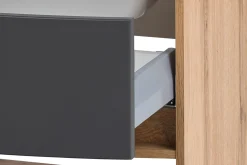 Badkombination Kornel 12 5-teilig mit grauem Waschbecken - Eiche/mattgrau