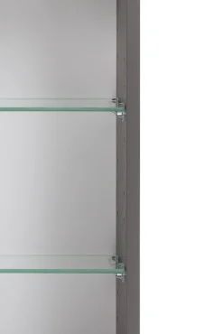Badkombination Kornel 12 5-teilig mit grauem Waschbecken - Graphitgrau/Eiche