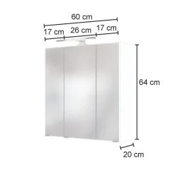 Badkombination Lotuk 1 Waschtisch und Spiegelschrank 60cm - grau