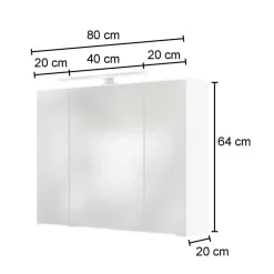 Badkombination Lotuk 2 Waschtisch und Spiegelschrank 80cm - grau