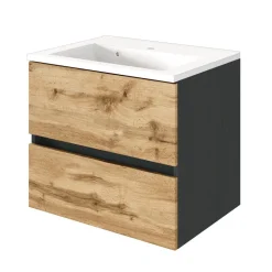 Badkombination Luna 2-teilig 60cm - graphit/quecksilber