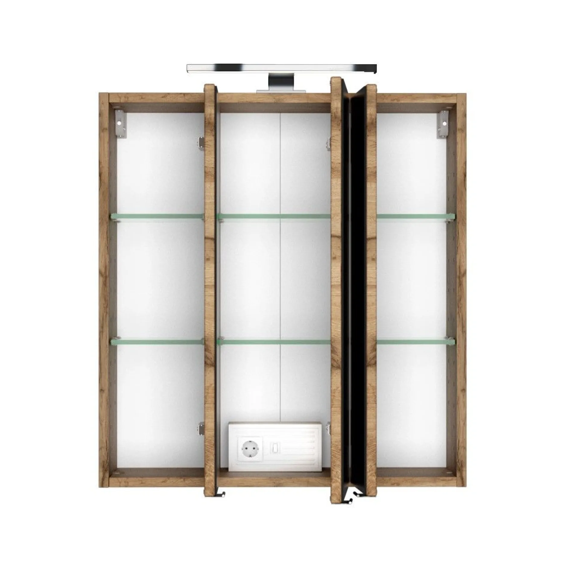 Badkombination Luna 2-teilig 60cm - Eiche/grau