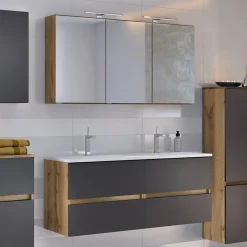 Badkombination Luna 2-teilig 120cm - Eiche/grau