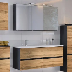 Badkombination Luna 2-teilig 120cm - graphit/quecksilber