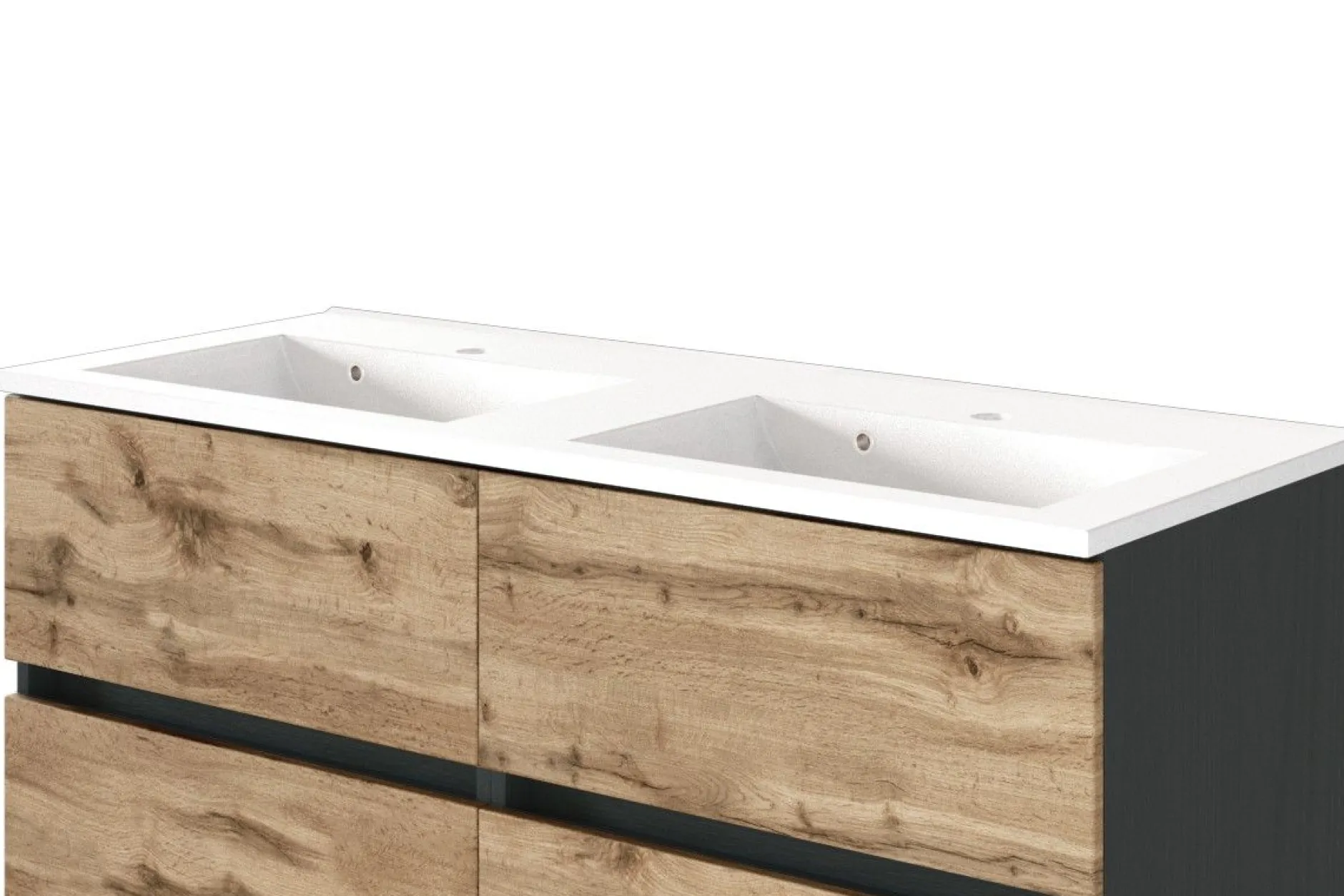 Badkombination Luna 2-teilig 120cm - graphit/quecksilber