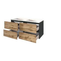 Badkombination Luna 2-teilig 120cm - graphit/quecksilber