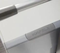 Badkombination Stivan 2-teilig mit weißem Waschbecken - Eiche grau