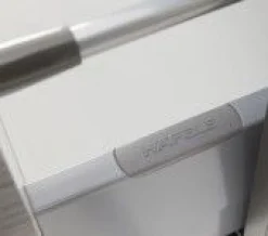 Badkombination Stivan 3-teilig mit weißem Waschbecken - Eiche grau