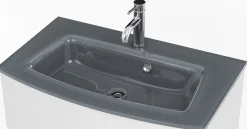 Badkombination Stivan 3-teilig mit grauem Waschbecken - weiß