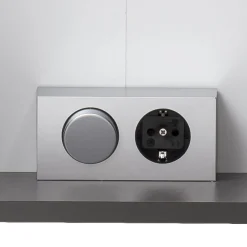 Badkombination Stivan 3-teilig mit grauem Waschbecken - Eiche grau