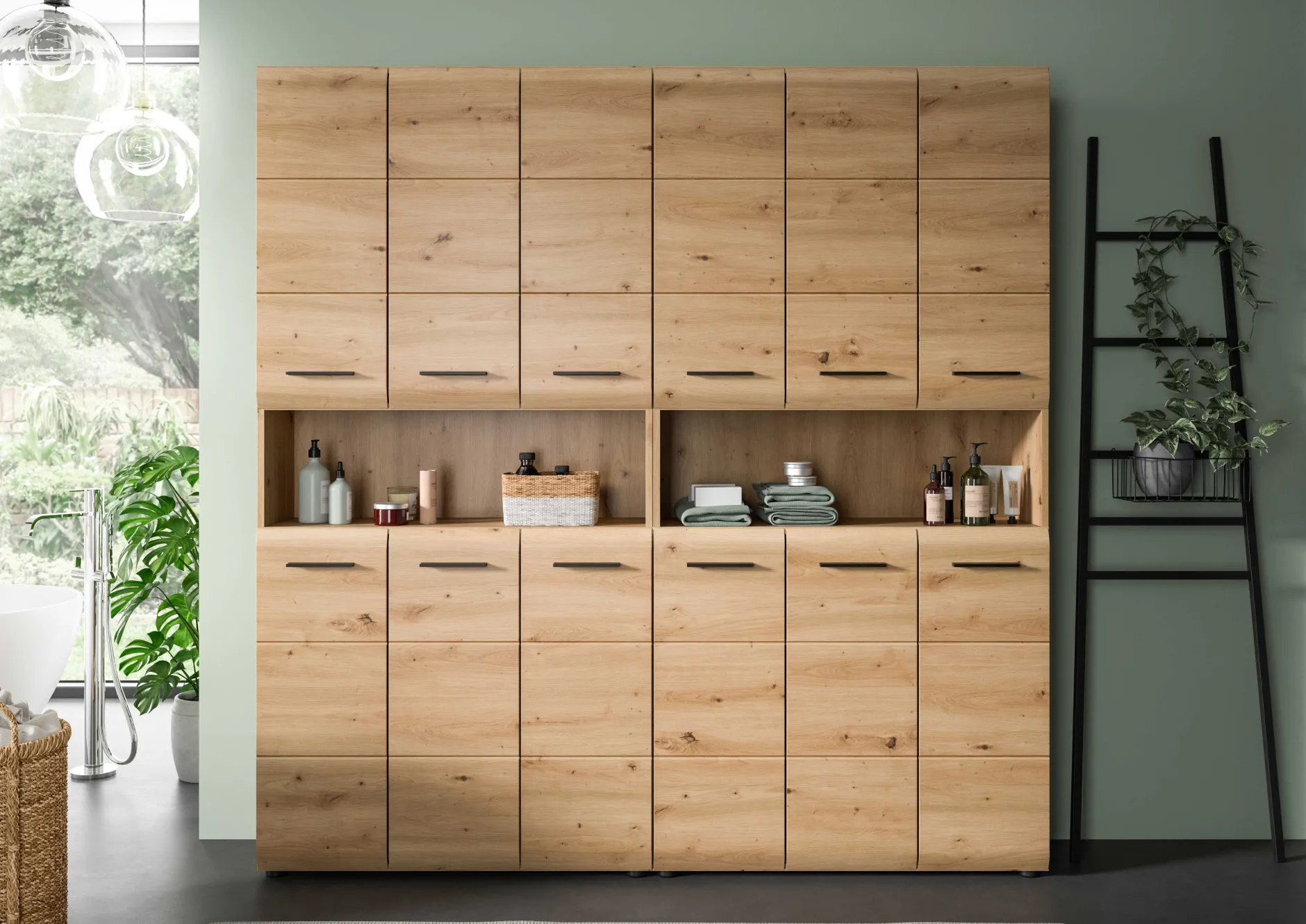 Badmöbelkombination Ice Xonox – Artisan Oak – 180x185x30 cm