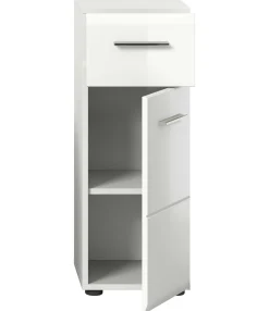 Badschrank Ice Xonox - Hochglanz Weiß - 30x80x30 cm