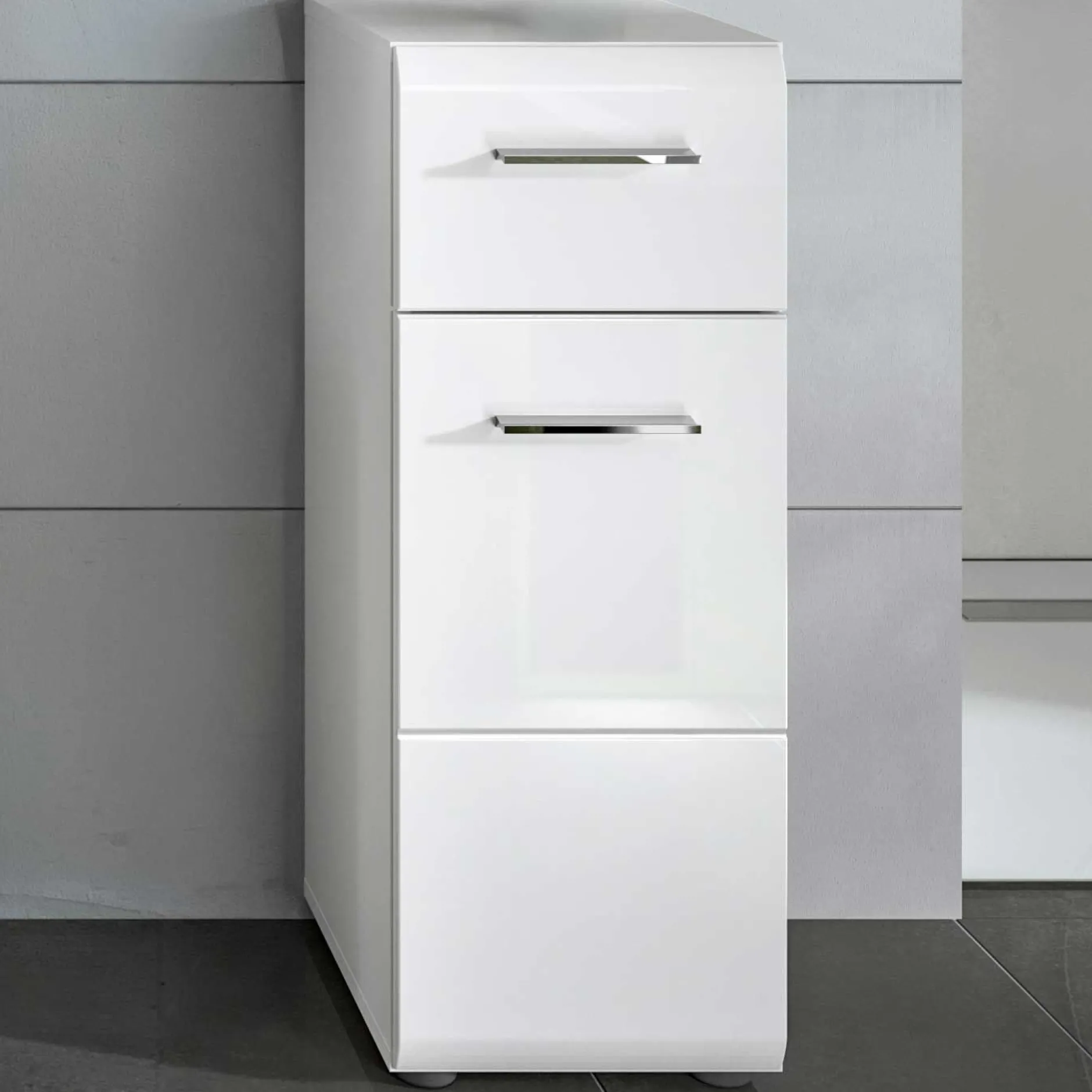 Badschrank Ice Xonox - Hochglanz Weiß - 30x80x30 cm